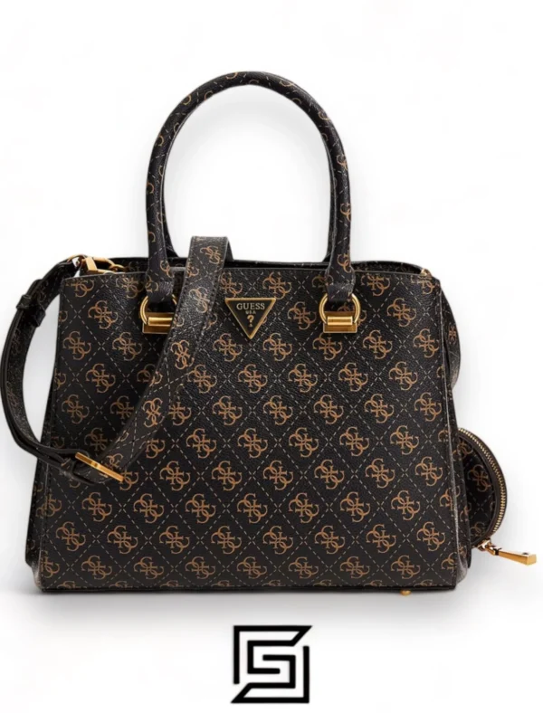 Bags,Leather,Women leather BOLSA CORDELIA LOGO LUXURY SATCHEL GUESS BB841606 - HWQB8416060 Dark Brown Guess