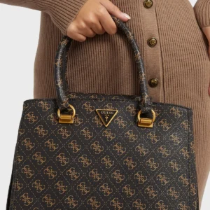Bags,Leather,Women leather BOLSA CORDELIA LOGO LUXURY SATCHEL GUESS BB841606 - HWQB8416060 Dark Brown Guess
