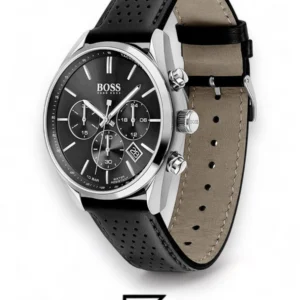 Men,Watches,Men,Original Watches Hugo Boss original-watches Champion Black Dial Black Leather Strap - 1513816 Boss