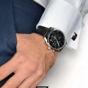 Men,Watches,Men,Original Watches Hugo Boss original-watches Champion Black Dial Black Leather Strap - 1513816 Boss