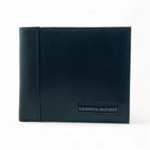 Leather,Wallets,Men leather TOMMY SINGLE WALLET W FLAT FABRIC LOGO/BLACK Tommy Hilfiger