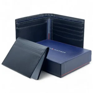 Leather,Wallets,Men leather TOMMY SINGLE WALLET W FLAT FABRIC LOGO/BLACK Tommy Hilfiger