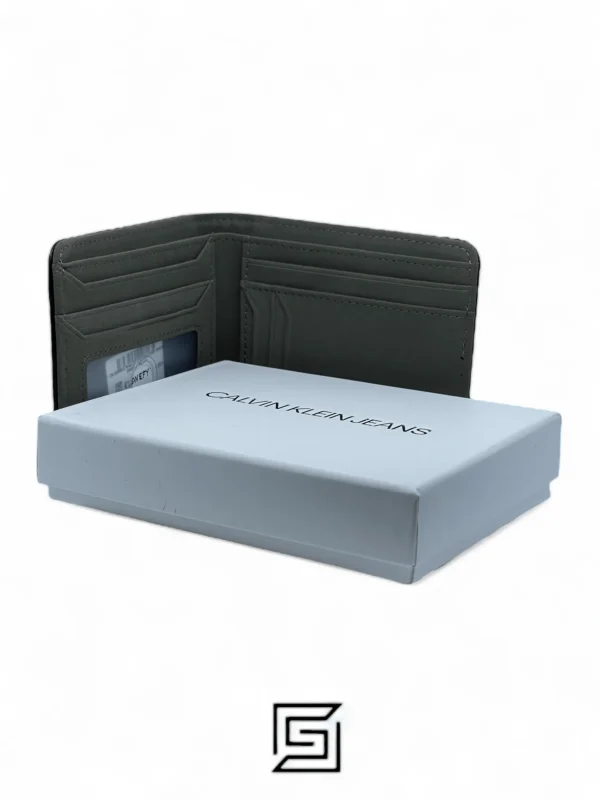 Leather,Wallets,Men leather CK SINGLE WALLET CALVIN LOGO GREY INSIDE /BLACK Calvin Klein
