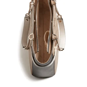 Bags,Leather,Women leather GUESS shopper bag with label, 1 x dust bag Zadie Latte / Black Guess