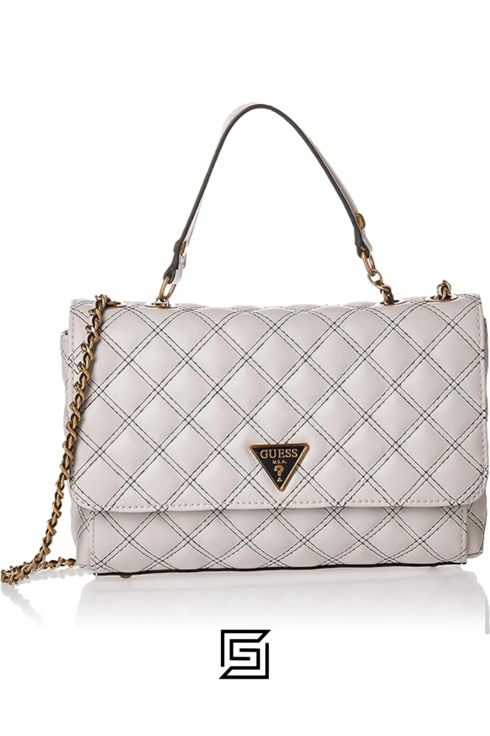 Bags,Leather,Women Guess leather Black Cessily Convertible Crossbody Bag WHITE Guess