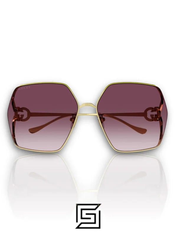 Sunglasses,Women Gucci sunglasses GG1322SA 003/GOLD X GREY Gucci