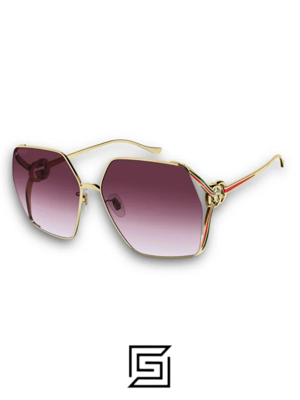 Sunglasses,Women Gucci sunglasses GG1322SA 003/GOLD X GREY Gucci