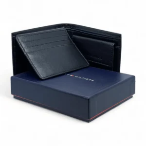 Leather,Wallets,Men TOMMY SINGLE WALLET W HILFIGER ON LEATHER/BLACK Tommy Hilfiger