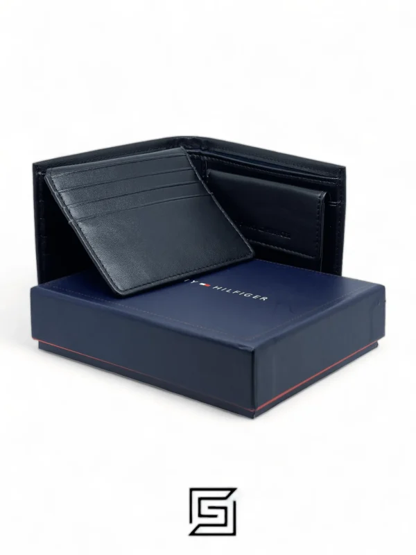Leather,Wallets,Men TOMMY SINGLE WALLET W HILFIGER ON LEATHER/BLACK Tommy Hilfiger