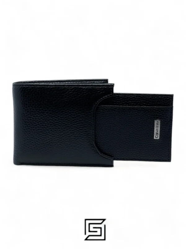 Leather,Wallets,Men leather CK SINGLE WALLET CREDIT ON FRONT/BLACK Calvin Klein