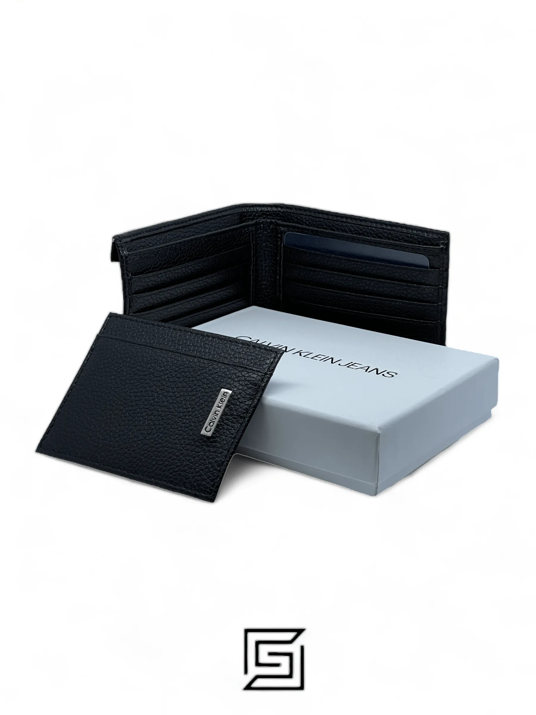 Leather,Wallets,Men leather CK SINGLE WALLET CREDIT ON FRONT/BLACK Calvin Klein
