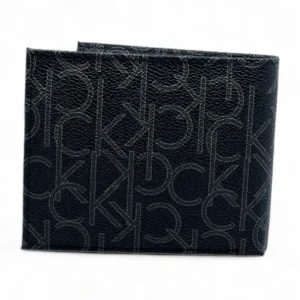 Leather,Wallets,Men leather CK SINGLE WALLET CK LOGO PRINT PATTIERN /BLACK Calvin Klein