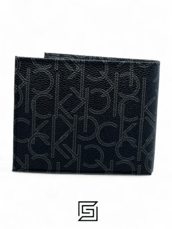 Leather,Wallets,Men leather CK SINGLE WALLET CK LOGO PRINT PATTIERN /BLACK Calvin Klein