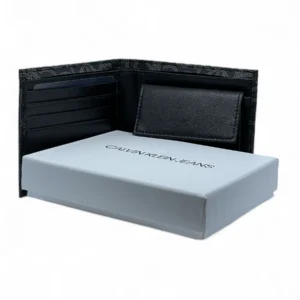 Leather,Wallets,Men leather CK SINGLE WALLET CK LOGO PRINT PATTIERN /BLACK Calvin Klein