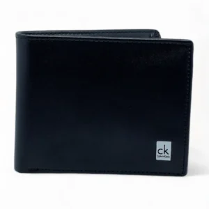 Leather,Wallets,Men leather CK SINGLE WALLET CK METAL LOGO SOFT PATTIERN BIG /BLACK Calvin Klein