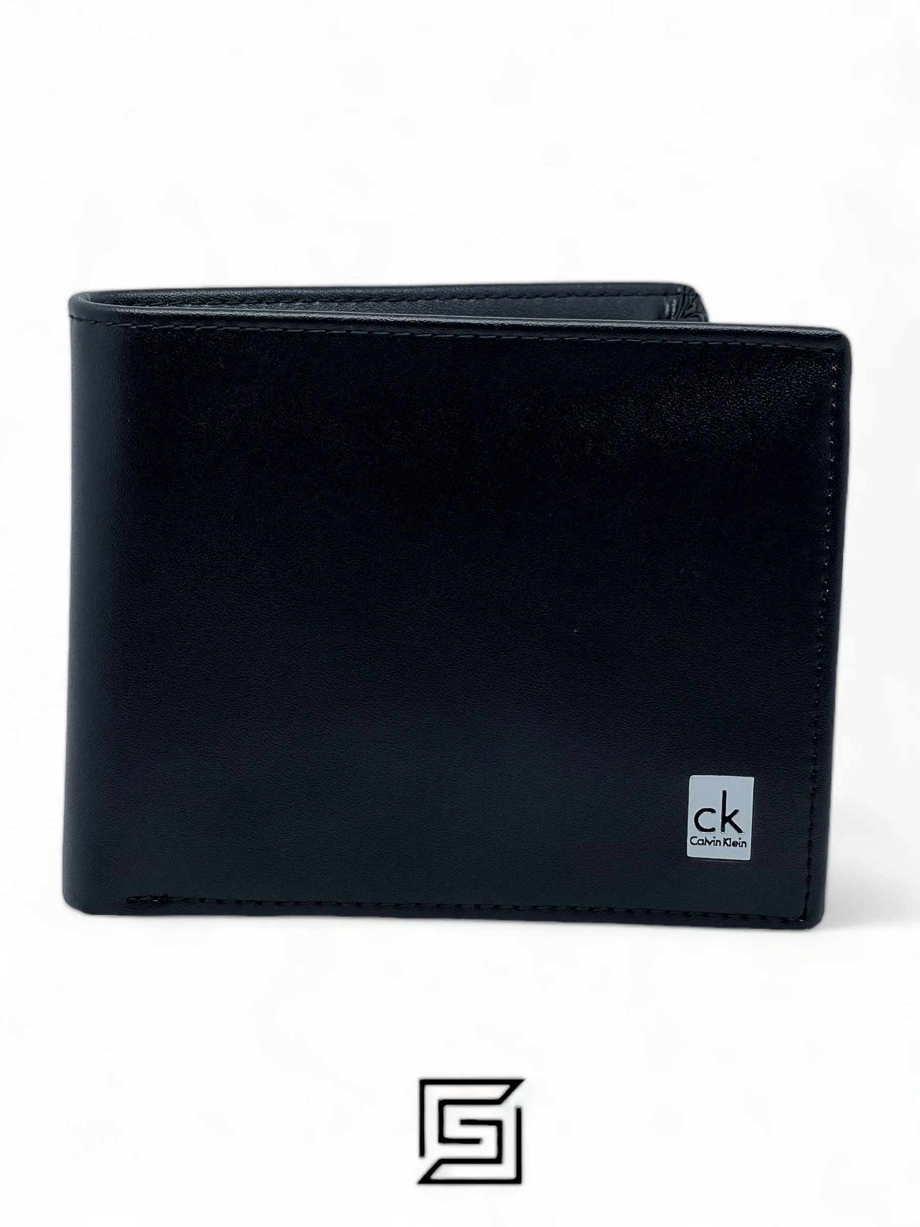 Leather,Wallets,Men leather CK SINGLE WALLET CK METAL LOGO SOFT PATTIERN BIG /BLACK Calvin Klein