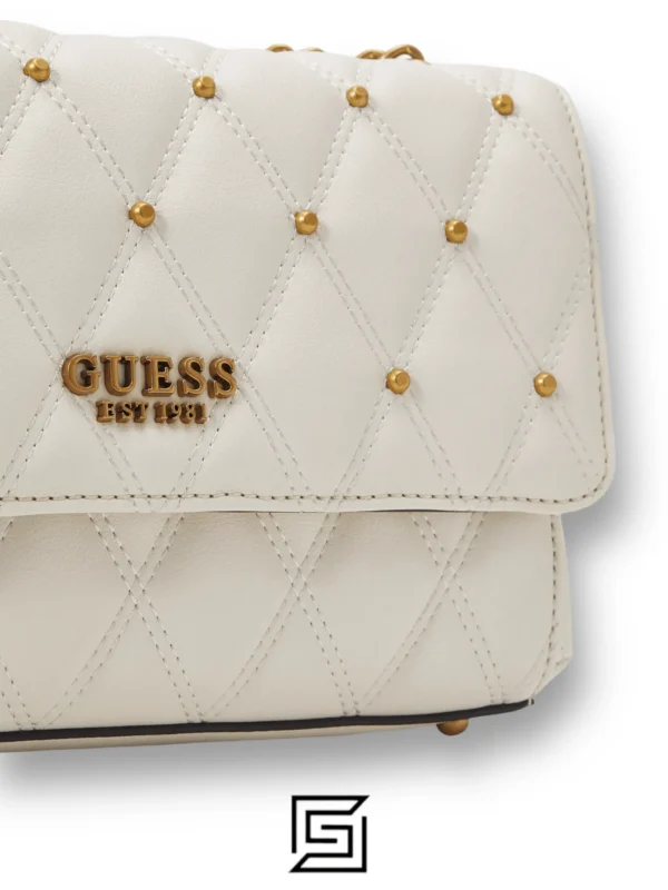 Bags,Leather,Women leather Guess Women's Triana Handbag Convertible Crossbody Flap Purse White Guess