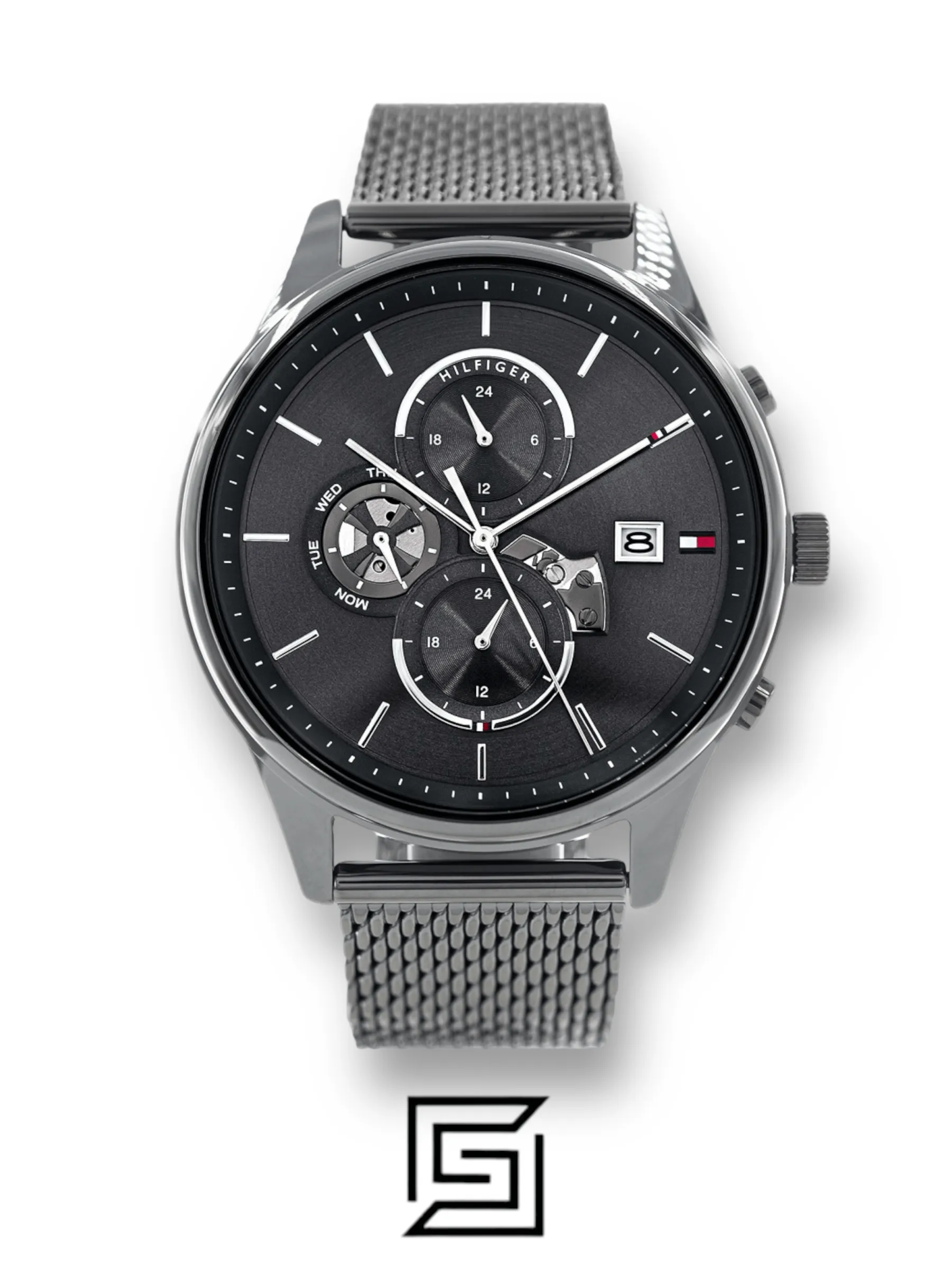 Men,Watches,Men,Original Watches watches Tommy Hilfiger Analogue Multifunction Quartz Watch for Men with Gunmetal Stainless Steel Mesh Bracelet - 1710506 Tommy Hilfiger