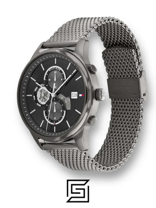 Men,Watches,Men,Original Watches watches Tommy Hilfiger Analogue Multifunction Quartz Watch for Men with Gunmetal Stainless Steel Mesh Bracelet - 1710506 Tommy Hilfiger