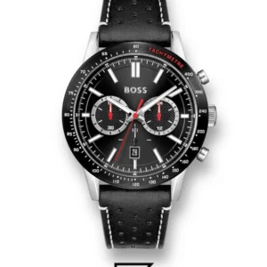 Men,Original Watches Hugo Boss watches BOSS Allure Men's Chronograph Stainless Steel and Leather Strap Watch-1513920 Boss
