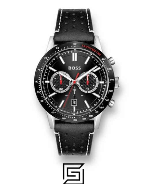 Men,Original Watches Hugo Boss watches BOSS Allure Men's Chronograph Stainless Steel and Leather Strap Watch-1513920 Boss