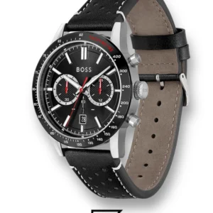 Men,Original Watches Hugo Boss watches BOSS Allure Men's Chronograph Stainless Steel and Leather Strap Watch-1513920 Boss