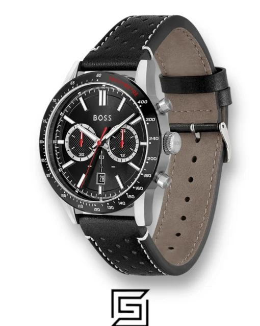 Men,Original Watches Hugo Boss watches BOSS Allure Men's Chronograph Stainless Steel and Leather Strap Watch-1513920 Boss