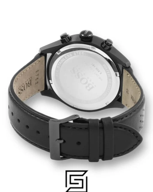 Watches,Original Watches original-watches Hugo Boss Grand Prix Men's Black Dial Leather Band Watch - 1513474 Boss