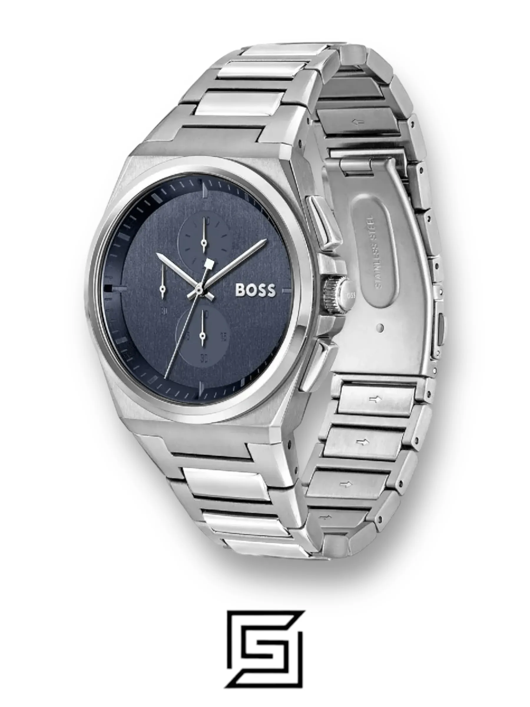 Men,Original Watches Hugo Boss watches BOSS Chronograph Quartz Watch for men with Silver Stainless Steel bracelet 1514048 Boss