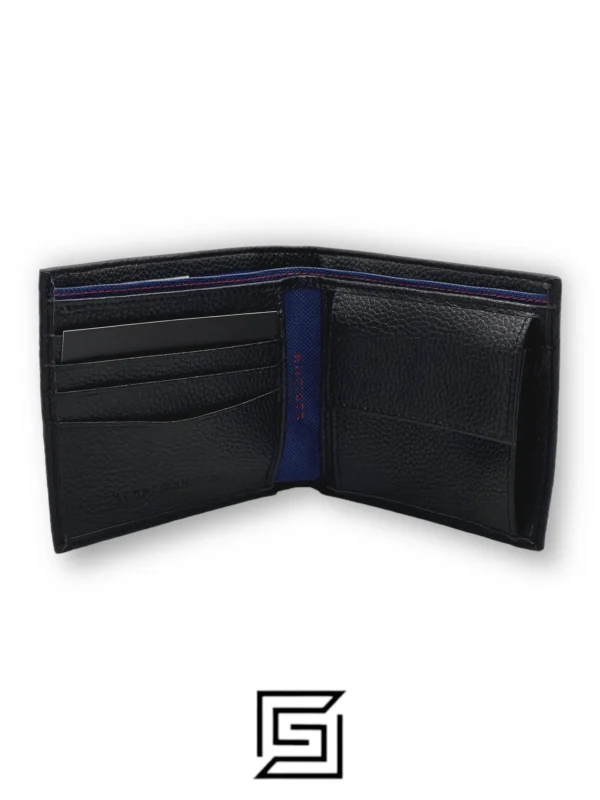 Leather,Wallets,Men Tommy wallets PASSCASE 3 PCS SOFT PATTERN ONE LINE/BLACK Tommy Hilfiger
