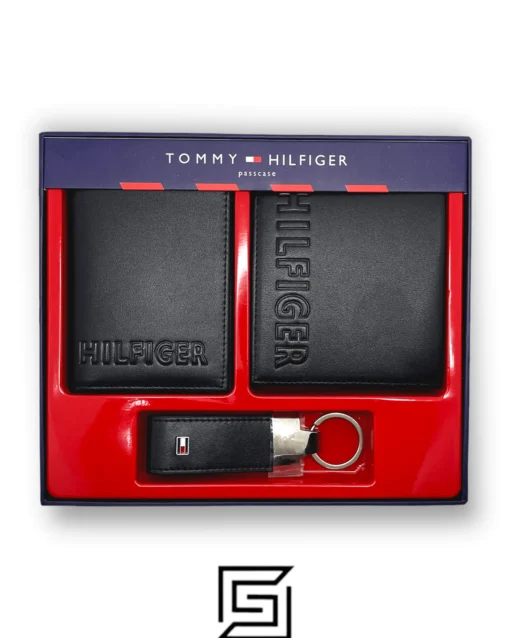 Leather,Wallets,Men Tommy wallets PASSCASE 3 PCS HILFIGER LOGO ON LEATHER/BLACK Tommy Hilfiger
