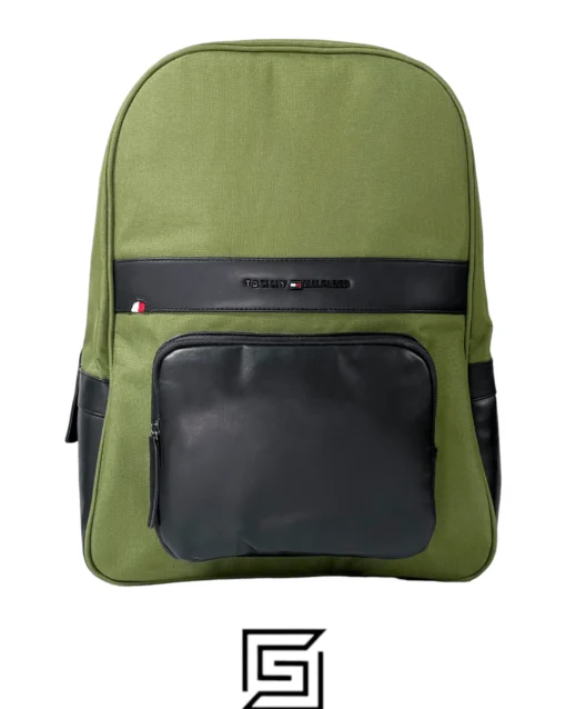 Bags,Leather,Men,Women leather TOMMY HILFIGER BACKPACK AM0AM10271 ARMY GREEN Tommy Hilfiger