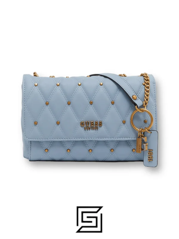 Bags,Leather,Women leather Guess Women's Triana Handbag Convertible Crossbody Flap Blue Guess