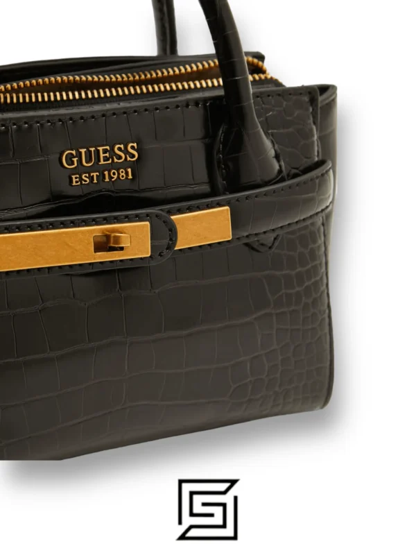 Bags,Leather,Women Guess leather Enisa Mini Satchel BLACK Guess