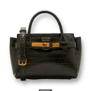 Bags,Leather,Women Guess leather Enisa Mini Satchel BLACK Guess