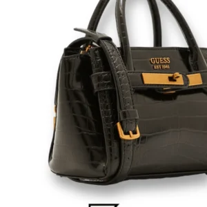 Bags,Leather,Women Guess leather Enisa Mini Satchel BLACK Guess