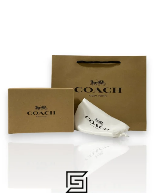 Leather,Wallets,Women Coach wallets Snap Wallet With Horse And Carriage Dot Print Brown C4104 Coach