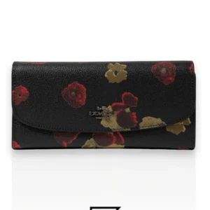 Leather,Wallets,Women wallets Coach Crossgrain Leather Cherry Blossom Floral Envelope Wallet, F55675 QB/M2 Coach
