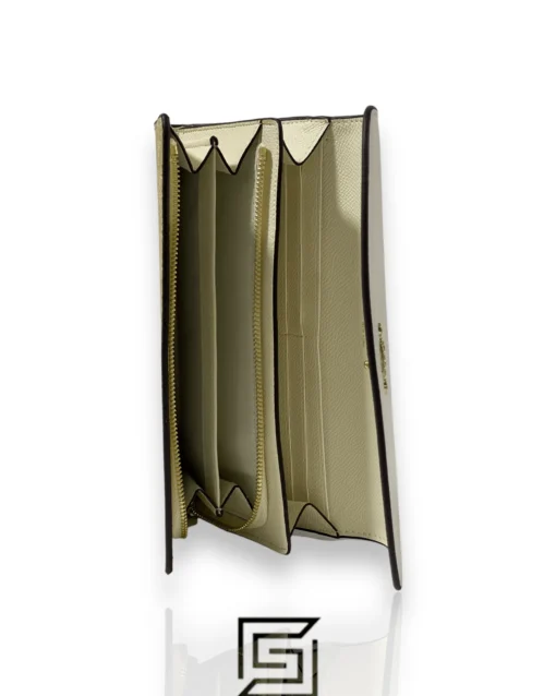 Leather,Wallets,Women wallets Coach Women’s Wallet - Khaki Chalk Slim Envelope in Signature Coated Canvas and Leather Flap F54022 Coach