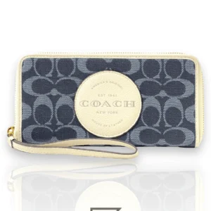 Leather,Wallets,Women wallets Coach Dempsey Large Phone Wallet in Signature Denim With Coach Patch Style No. C4581 Coach