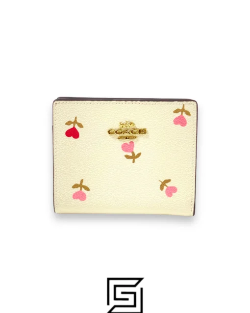 Leather,Wallets,Women Coach wallets Snap Wallet With Heart Floral Print C2868 Coach