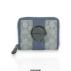 Leather,Wallets,Women Coach wallets Lonnie Small Zip Around Wallet In Signature Jacquard Blue C8323 Coach