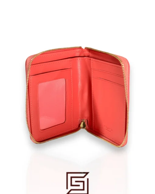 Leather,Wallets,Women Coach wallets Lonnie Small Zip Around Wallet In Signature Jacquard Pink C8323 Coach