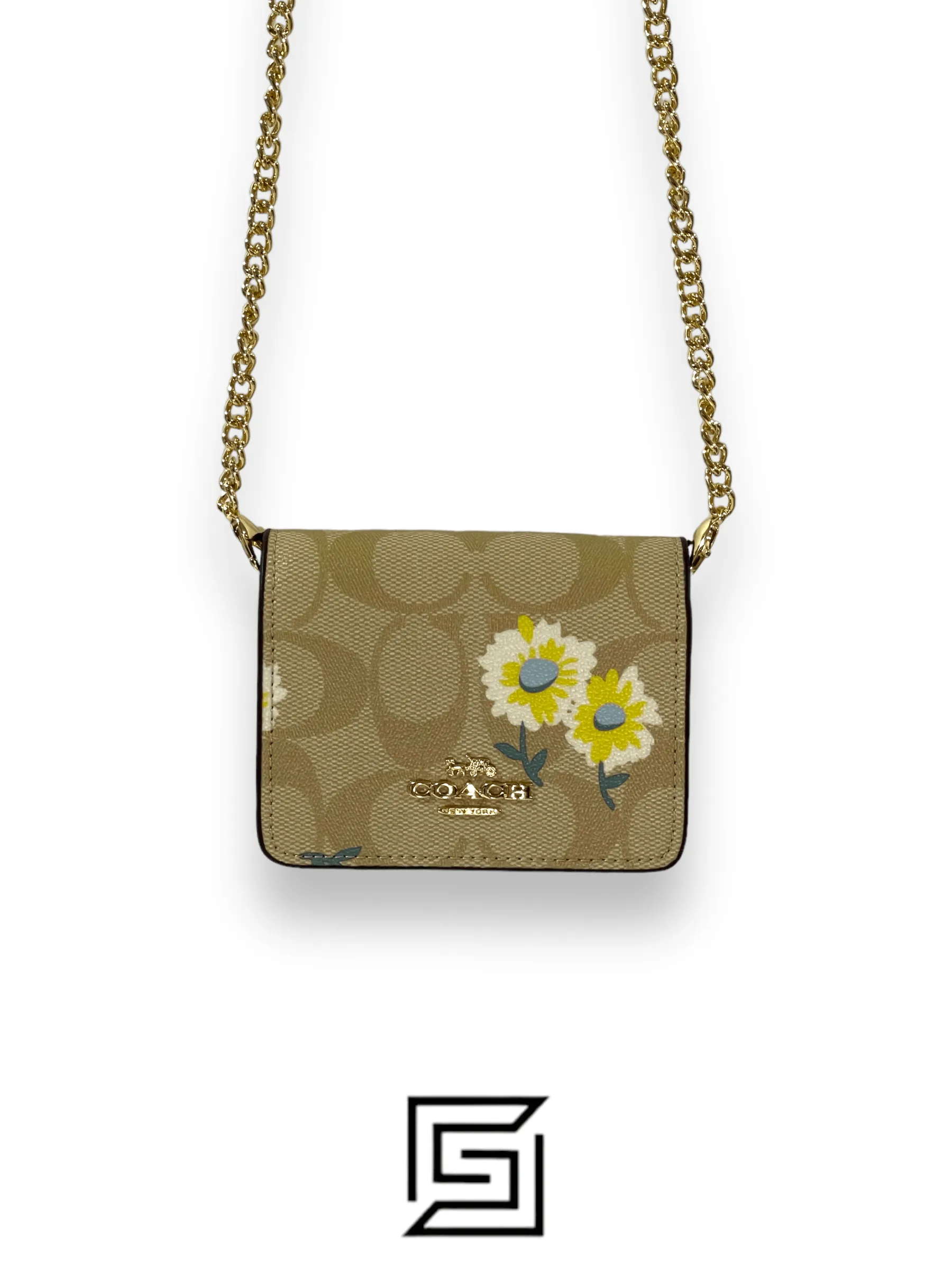 Leather,Wallets,Women Coach wallets Mini Wallet In Signature Canvas With Daisy Print Style No. C3050 Coach