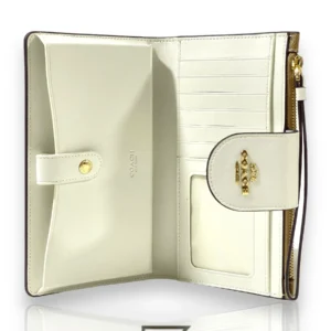Leather,Wallets,Women Coach wallets Phone Wallet In Colorblock Signature Canvas Brown x White Style No. C2874 Coach