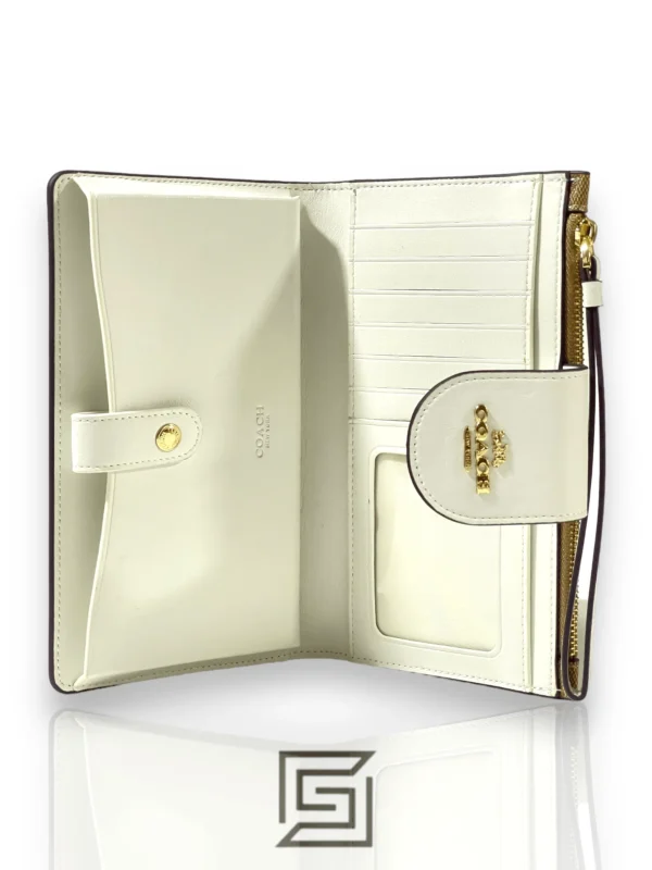 Leather,Wallets,Women Coach wallets Phone Wallet In Colorblock Signature Canvas Brown x White Style No. C2874 Coach