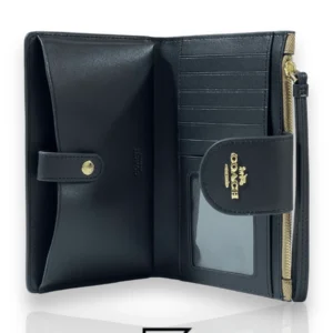 Leather,Wallets,Women Coach wallets Phone Wallet In Colorblock Signature Canvas Brown x Black Style No. C2874 Coach