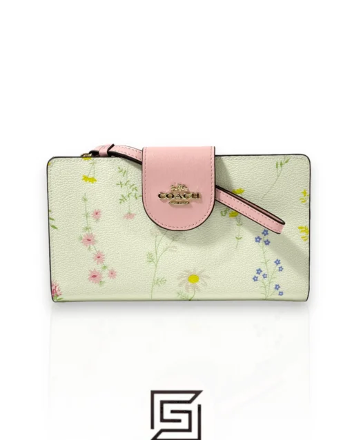 Leather,Wallets,Women wallets Coach Tech Phone Wallet Spaced Wildflower C3371 Coach