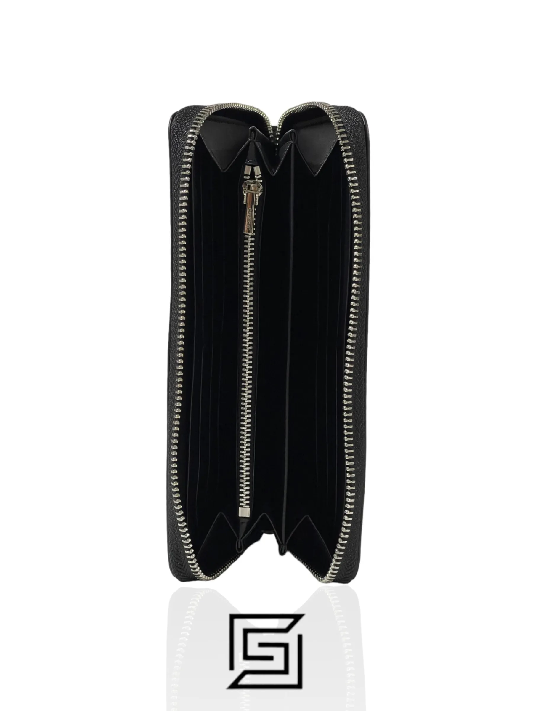 Leather,Wallets,Women Coach wallets Long Zip Around Wallet In Signature Canvas Grey Style No. C4452 Coach