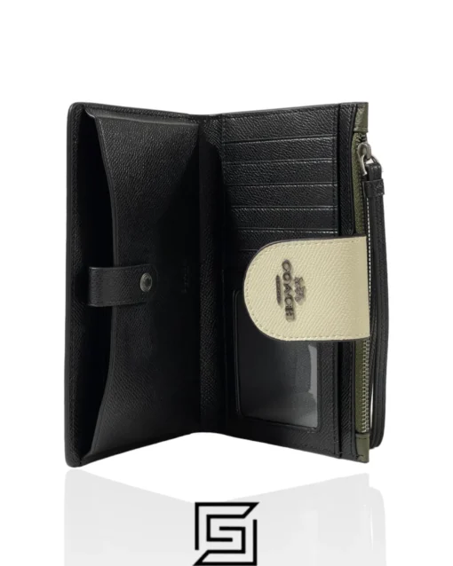 Leather,Wallets,Women Coach wallets Phone Wallet In Color Army Oil x White C2869 Coach